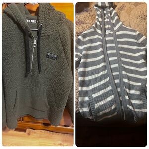 Old navy hooded cardigan and PINK brand hooded Sherpa